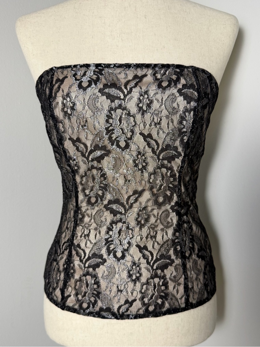 Express Black lace corset bustier top, NWT, Women's M